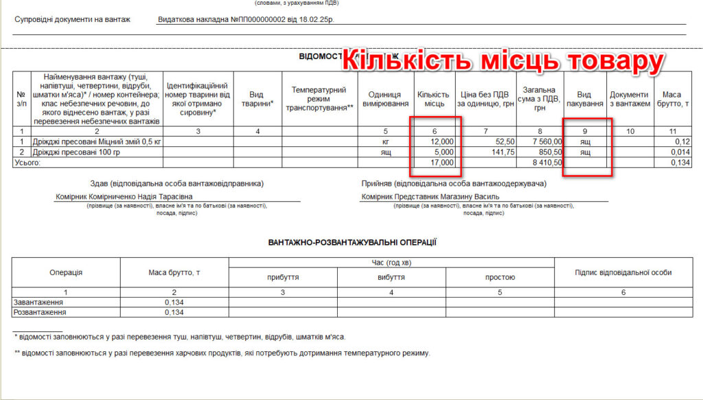 Обробка друк товарно-транспортна накладна ТТН для 1С управління торговим підприємством УТП